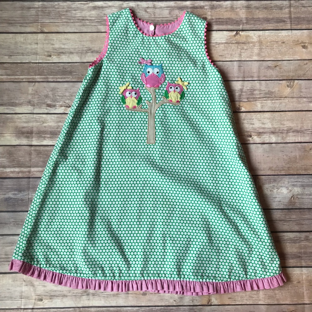 Owl Appliqué Reversible Boutique Dress